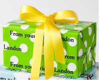 Name Maker Personalized Gift Wrap/Wrapping Paper - Preppy Dot Lime (GW-PREPPYDOTLIME)