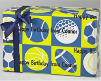 Name Maker Personalized Gift Wrap/Wrapping Paper - Sporty (GW-SPORTY)