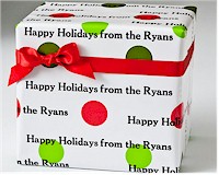 Name Maker Personalized Gift Wrap/Wrapping Paper - Holiday Dots (HDW02)