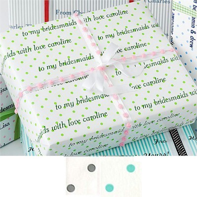 Name Maker Personalized Gift Wrap/Wrapping Paper - Create-Your-Own Polka Dot (DOT)