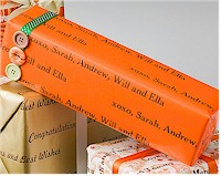 Name Maker Personalized Gift Wrap/Wrapping Paper - Candy Cane Orange (WP21)