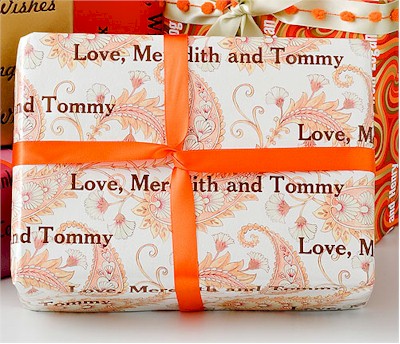 Name Maker Personalized Gift Wrap/Wrapping Paper - Pretty Paisley (WP24)