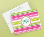 Great Gifts by Chatsworth - Pink Stripes on a Slant Fold Note (DS5975)