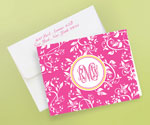 Great Gifts by Chatsworth - Pink Damask Fold Note (DS5976)