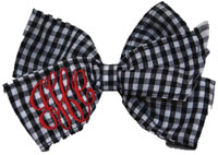 E. Olsen Designs - Personalized Hair Bows (Black Gingham Monogrammed Hair Bow) Black Gingham