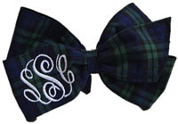 E. Olsen Designs - Personalized Hair Bows (Blue Plaid Monogrammed Hair Bow) Blue Plaid