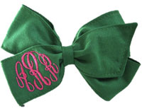 E. Olsen Designs - Personalized Hair Bows (Green Monogrammed Hair Bow) Green