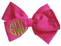 E. Olsen Designs - Personalized Hair Bows (Hot Pink Monogrammed Hair Bow) Hot Pink