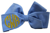 E. Olsen Designs - Personalized Hair Bows (Light Blue Monogrammed Hair Bow) Light Blue