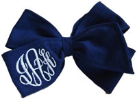 E. Olsen Designs - Personalized Hair Bows (Navy Blue Monogrammed Hair Bow) Navy Blue