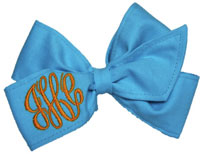E. Olsen Designs - Personalized Hair Bows (Turquoise Monogrammed Hair Bow) Turquoise