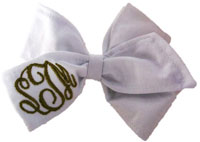 E. Olsen Designs - Personalized Hair Bows (White Monogrammed Hair Bow) White