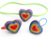 Zazzy Peacock Studios - Hair Accessories (Rainbow Hearts)
