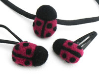Zazzy Peacock Studios - Hair Accessories (Ladybug Raspberry)