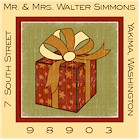Name Doodles - Holiday Square Address Labels/Stickers (Gift Box)
