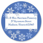 Name Doodles - Holiday Round Address Labels/Stickers (Snowfall)