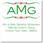 Name Doodles - Holiday Square Address Labels/Stickers (Beaufort)