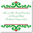 Name Doodles - Holiday Square Address Labels/Stickers (Norfolk Green)
