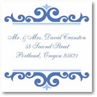 Name Doodles - Holiday Square Address Labels/Stickers (Norfolk Blue)