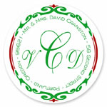 Name Doodles - Holiday Round Address Labels/Stickers (Whitney Green)