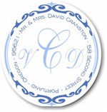 Name Doodles - Holiday Circle Address Labels/Stickers (Whitney Blue)