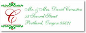 Name Doodles - Holiday Rectangle Address Labels/Stickers (Westbrook Green)