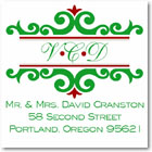 Name Doodles - Holiday Square Address Labels/Stickers (Richmond Green)
