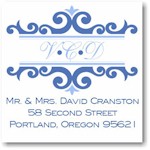 Name Doodles - Holiday Square Address Labels/Stickers (Richmond Blue)