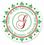 Name Doodles - Holiday Round Address Labels/Stickers (Woodbury Green)
