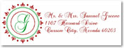 Name Doodles - Holiday Rectangle Address Labels/Stickers (Woodbury Red)