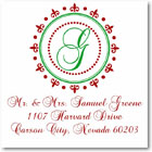 Name Doodles - Holiday Square Address Labels/Stickers (Woodbury Red)