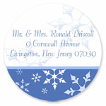 Name Doodles - Holiday Round Address Labels/Stickers (Let It Snow)