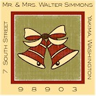 Name Doodles - Holiday Square Address Labels/Stickers (Bells)