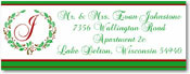 Name Doodles - Holiday Rectangle Address Labels/Stickers (Wreath)