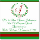 Name Doodles - Holiday Square Address Labels/Stickers (Wreath)