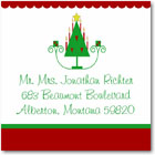 Name Doodles - Holiday Square Address Labels/Stickers (Tiny Tree)