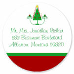 Name Doodles - Holiday Round Address Labels/Stickers (Tiny Tree)
