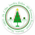 Name Doodles - Holiday Round Address Labels/Stickers (Yuletide)
