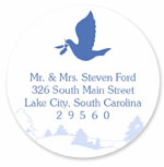 Name Doodles - Holiday Round Address Labels/Stickers (Dove)