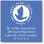 Name Doodles - Holiday Square Address Labels/Stickers (Peace)