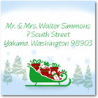Name Doodles - Holiday Square Address Labels/Stickers (Sleigh)