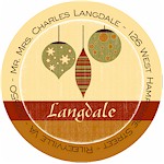 Name Doodles - Holiday Round Address Labels/Stickers (Ornaments)