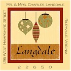 Name Doodles - Holiday Square Address Labels/Stickers (Ornaments)