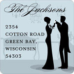 Noteworthy Collections - Holiday Address Labels (Silhouette New Years Formal Grey) (SQ-283)
