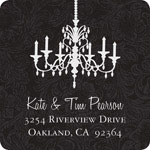Noteworthy Collections - Holiday Address Labels (Chandelier Noir) (SQ-3007)