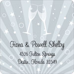 Noteworthy Collections - Holiday Address Labels (New Years Toast Silver) (SQ-335)