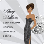 Noteworthy Collections - Holiday Address Labels (New Years Eve Girl - African American) (SQ-357-AA)