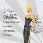 Noteworthy Collections - Holiday Address Labels (New Years Eve Girl - Blonde) (SQ-357-BL)