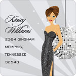 Noteworthy Collections - Holiday Address Labels (New Years Eve Girl - Brunette) (SQ-357-BR)