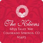 Noteworthy Collections - Holiday Address Labels (Filigree Wreath Red) (SQ-361-RD)